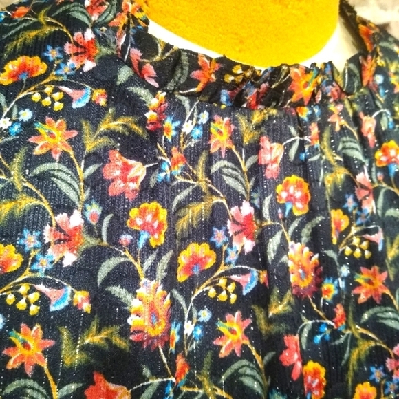 Loft Floral Long Sleeved Tiered Keyhole Back Ruffle Dress - Picture 7 of 10